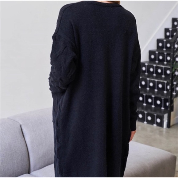 1 LEFT! Open Front Long Sleeve Soft Tight Knit Black Women's Cardigan - Picture 6 of 12